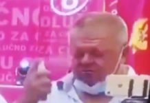 СНИМАК ИЗ ШТАБА ДПС: Милов функционер решио да се дезинфикује! (ВИДЕО) СНИМАК ИЗ ШТАБА