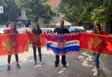 (ФОТО) Семе монтенегринско-хрватског заједништва никло на Цетињу: Неонациста Велимир Бујанец пружио свесрдну подршку данашњем антицрногорском скупу! Семе монтенегринско-хрватског заједништва