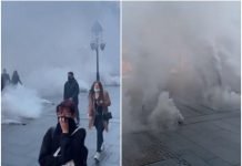 (ВИДЕО) ПРОТЕСТ И У ЦЕНТРУ БЕОГРАДА: Демонстранти се окупили испред црногорске амбасаде због одлуке Здравка Kривокапића