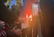 Срамно паљење српске заставе у Тирани